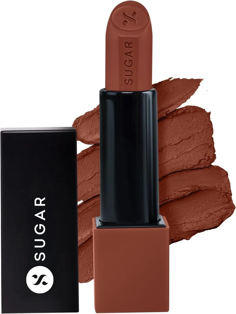 شوجر كوزماتيكس SUGAR Cosmetics Glide Peptide Serum Lipstick - 07 Tuscany Truffle | Velvet Matte Finish | Long Lasting & Pigmented